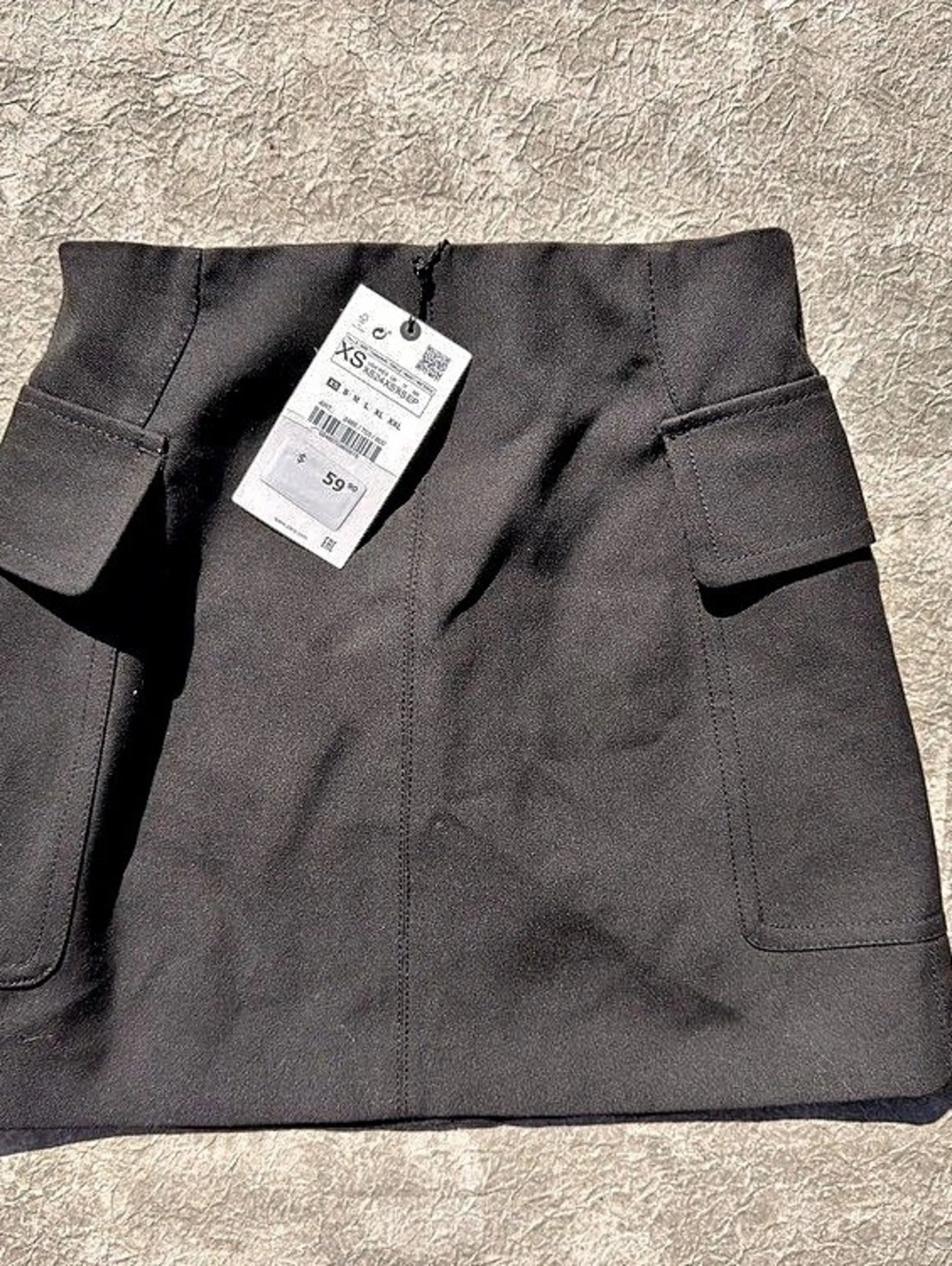 ZARA Cargo Mini Skirt in Black Size Small NWT